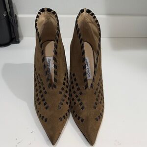 Jimmy Choo Tan and Black Heeled Boots